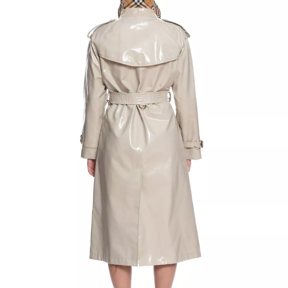 🇬🇧NWT Burberry Eastheath Vinyl Laminated Trench Coat Woman’s Size 12 - Picture 5 of 14